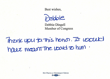 image of Debbie Dingell letter to Board